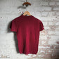 1960s 1970s Burgundy Rayon Knitted T-Shirt Top
