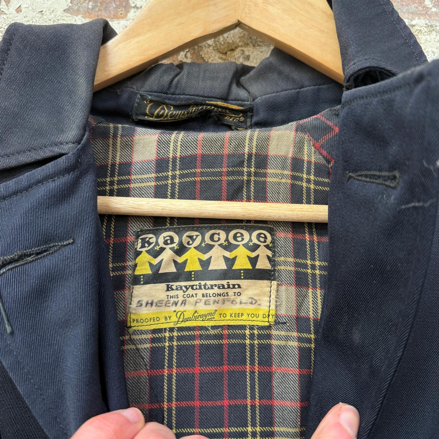 1930s 1940s Navy Gaberdine Belted Mac Jacket