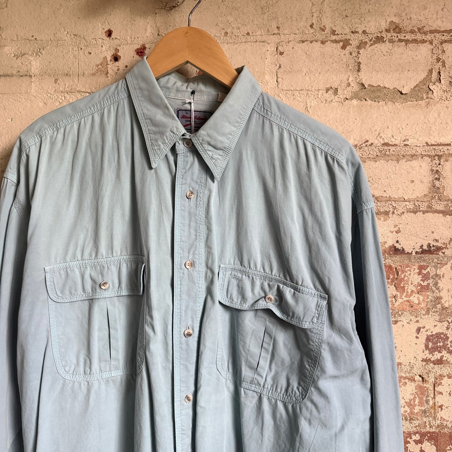 1980s Light Blue Cotton Button Shirt