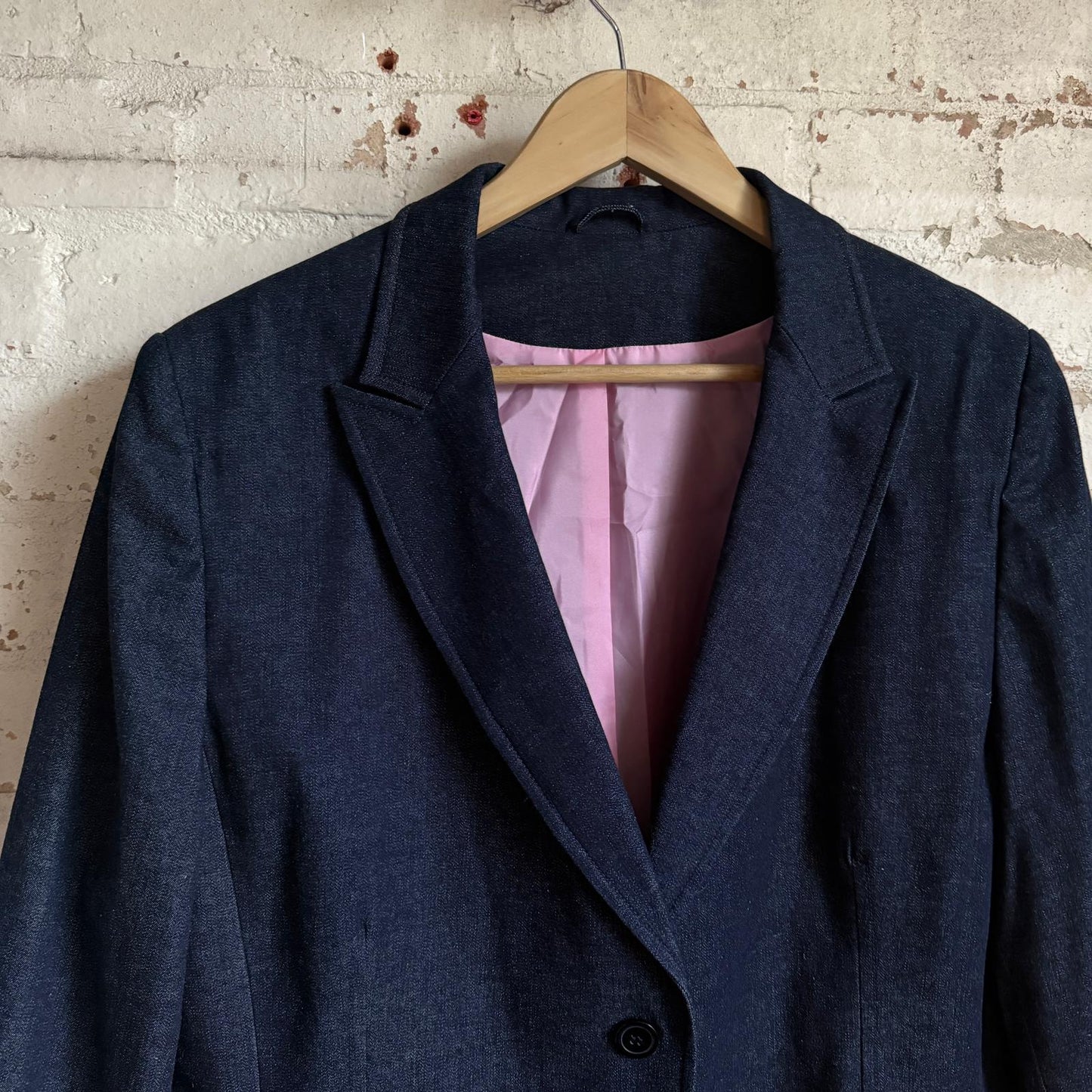 1990s Y2K Denim Dorothy Perkins Navy Blazer Jacket