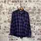 1980s Purple Checkered Western Shirt