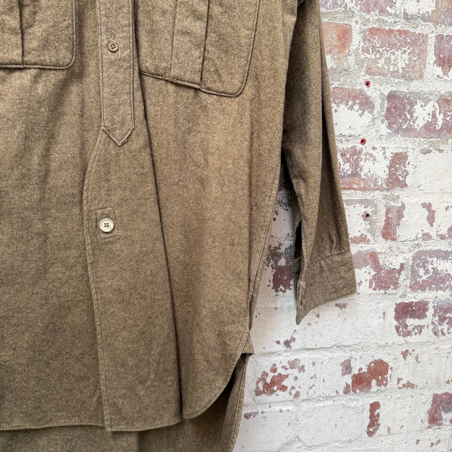1950s British Military Wool Smock Shirt
