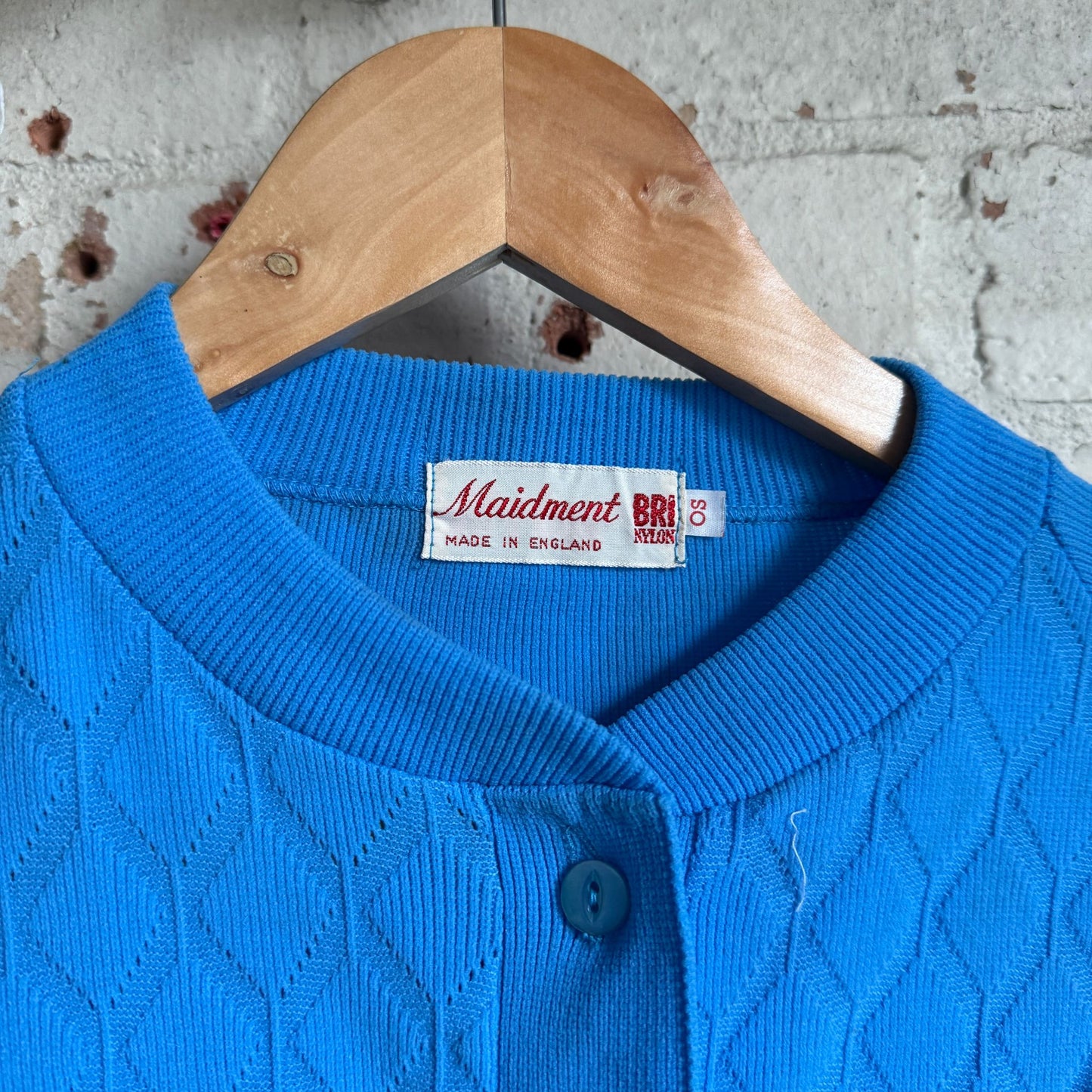 1970s Blue Knitted Cardigan Jumper