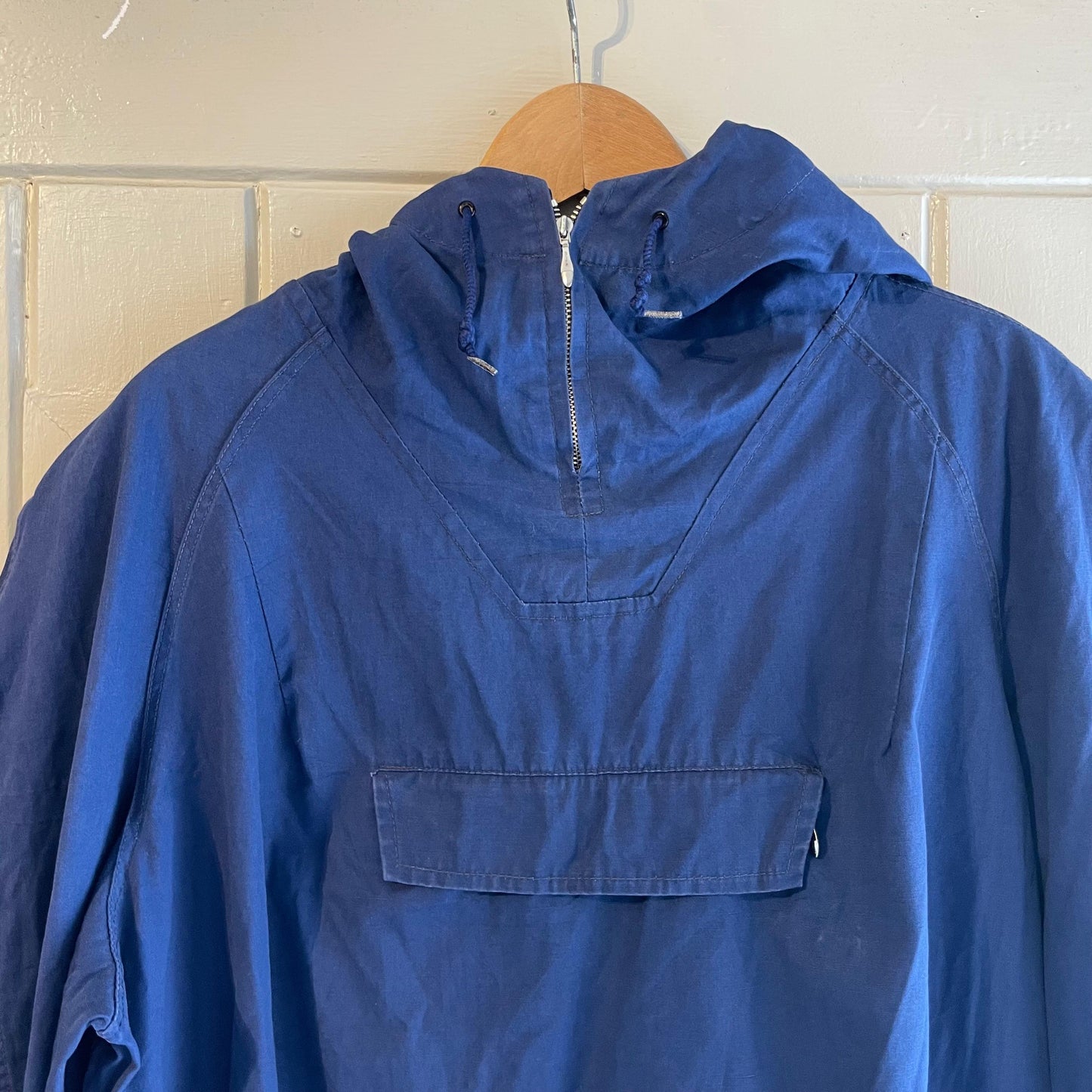 1970s Navy Cotton Smock Parka Pullover Jacket