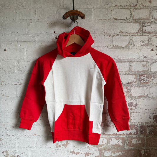 1970s Red Two Tone Cotton Hoodie