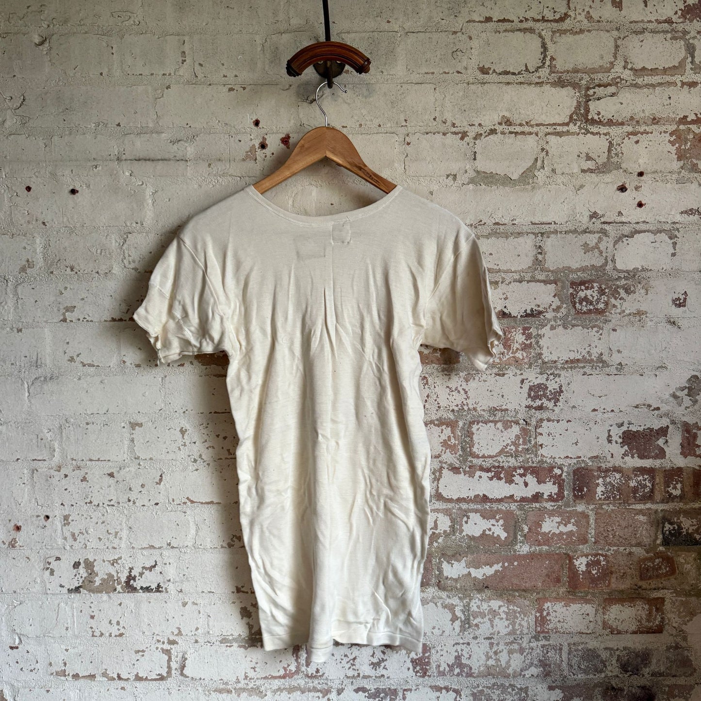 1940s Beige Thermal British Grandad T-Shirt