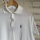 1980s White Netting Polo Shirt Top