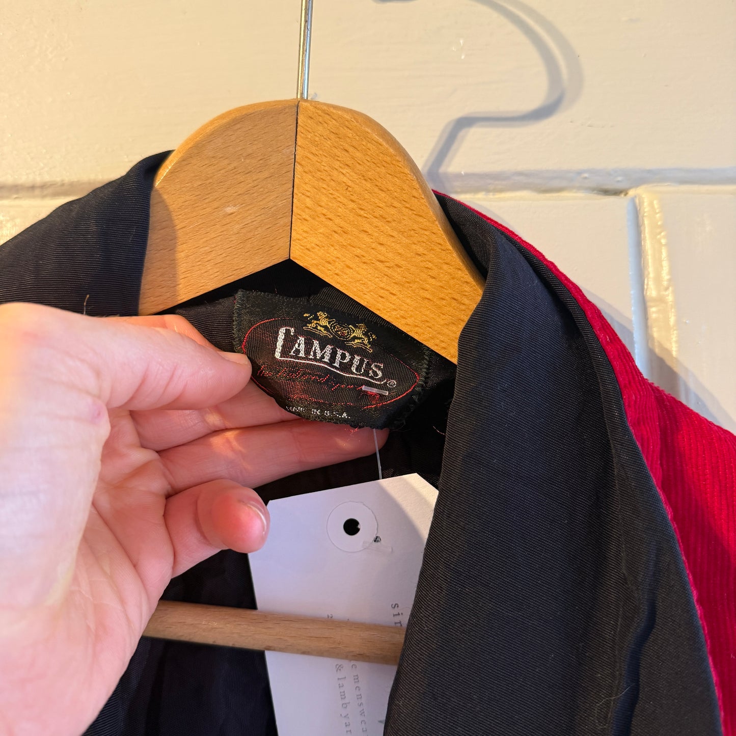 1960s Red Campus Corduroy Smoking Jacket