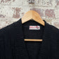 Vintage 1960s Black Knitted Deadstock Cardigan Jumper