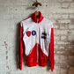 1980s Italian Red and White Zip Up Track Top