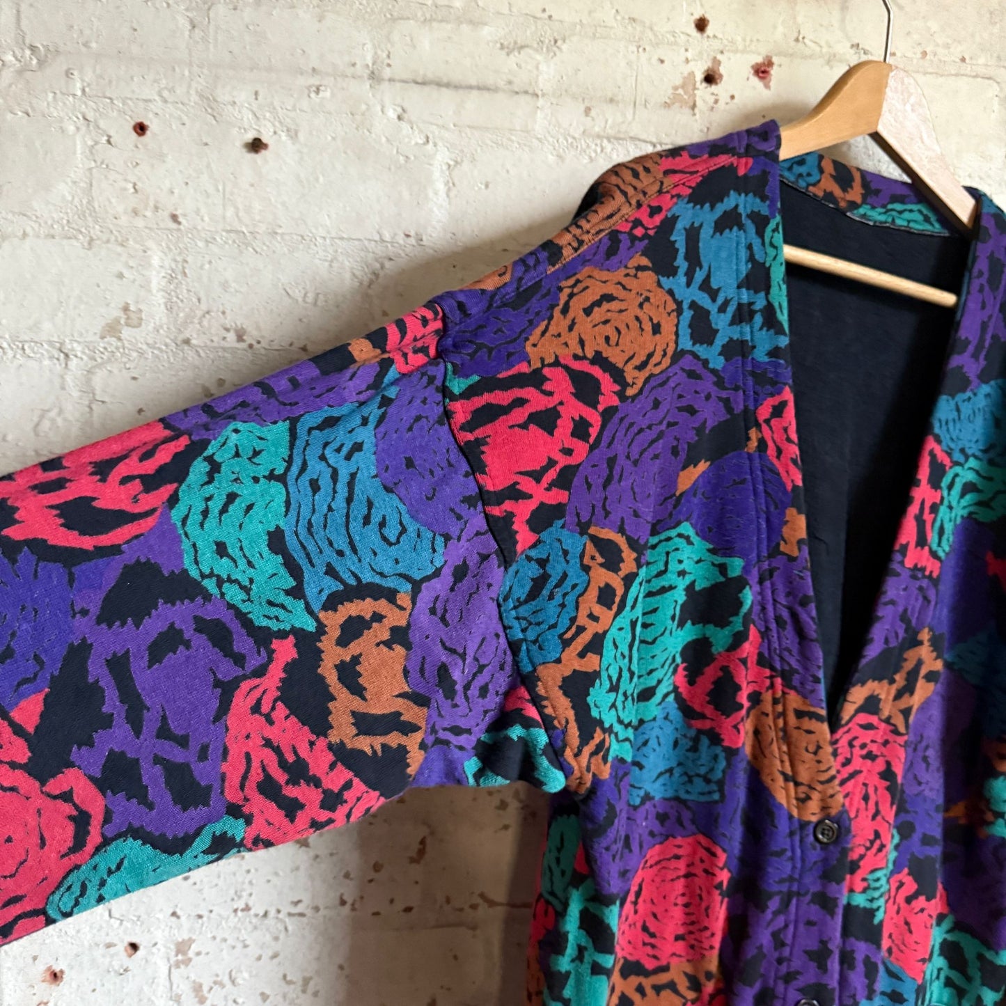 1980s Multi Coloured Sweatshirt Cardigan