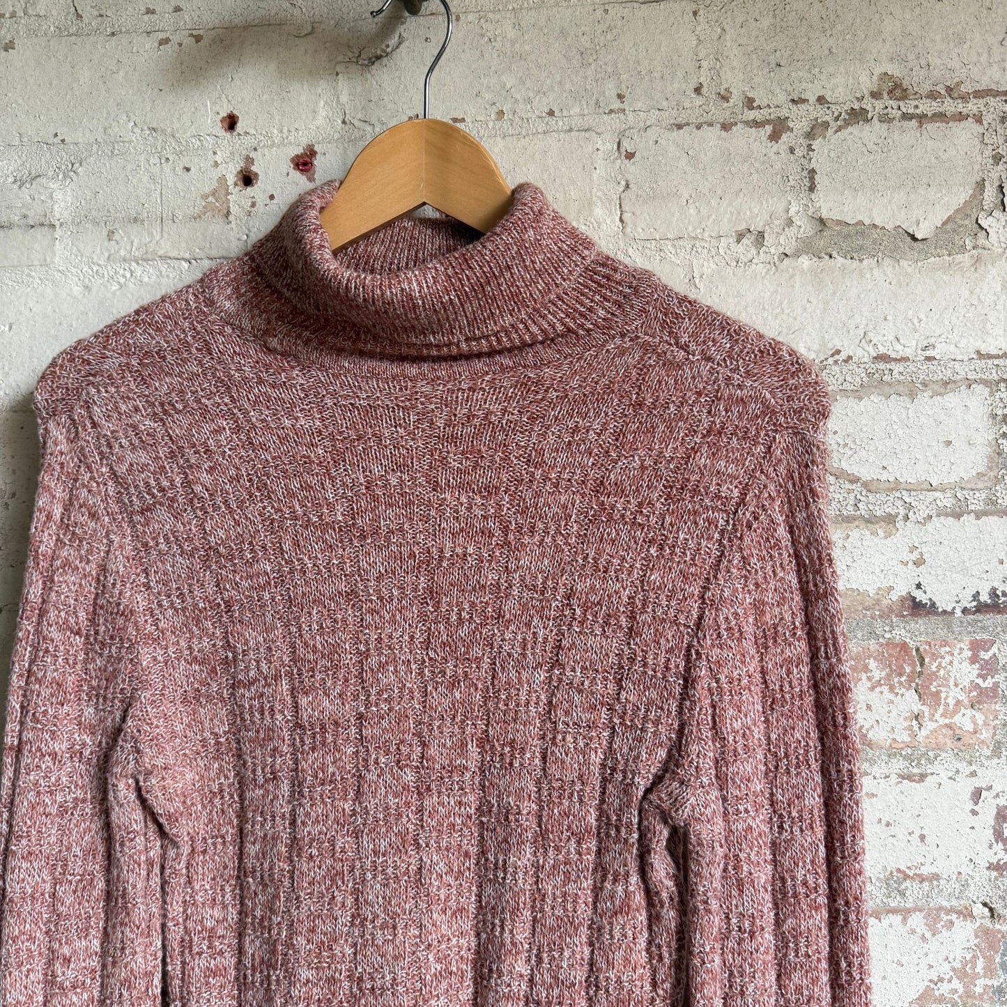 1970s Beige Turtleneck Knitted Jumper