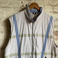 1980s White British Stripe Patterned Gillet Jacket