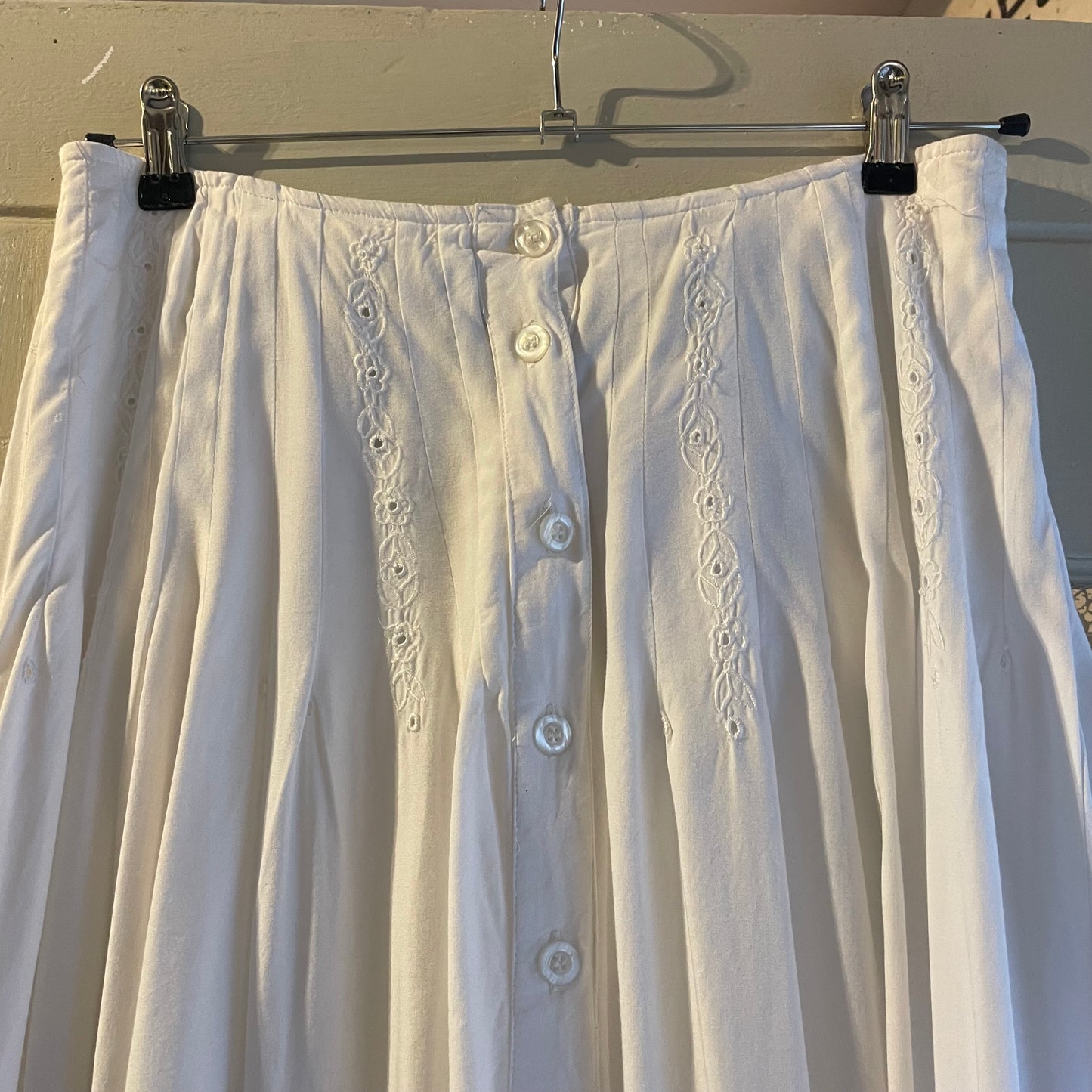 1990s Miss Selfridge White Cotton Skirt