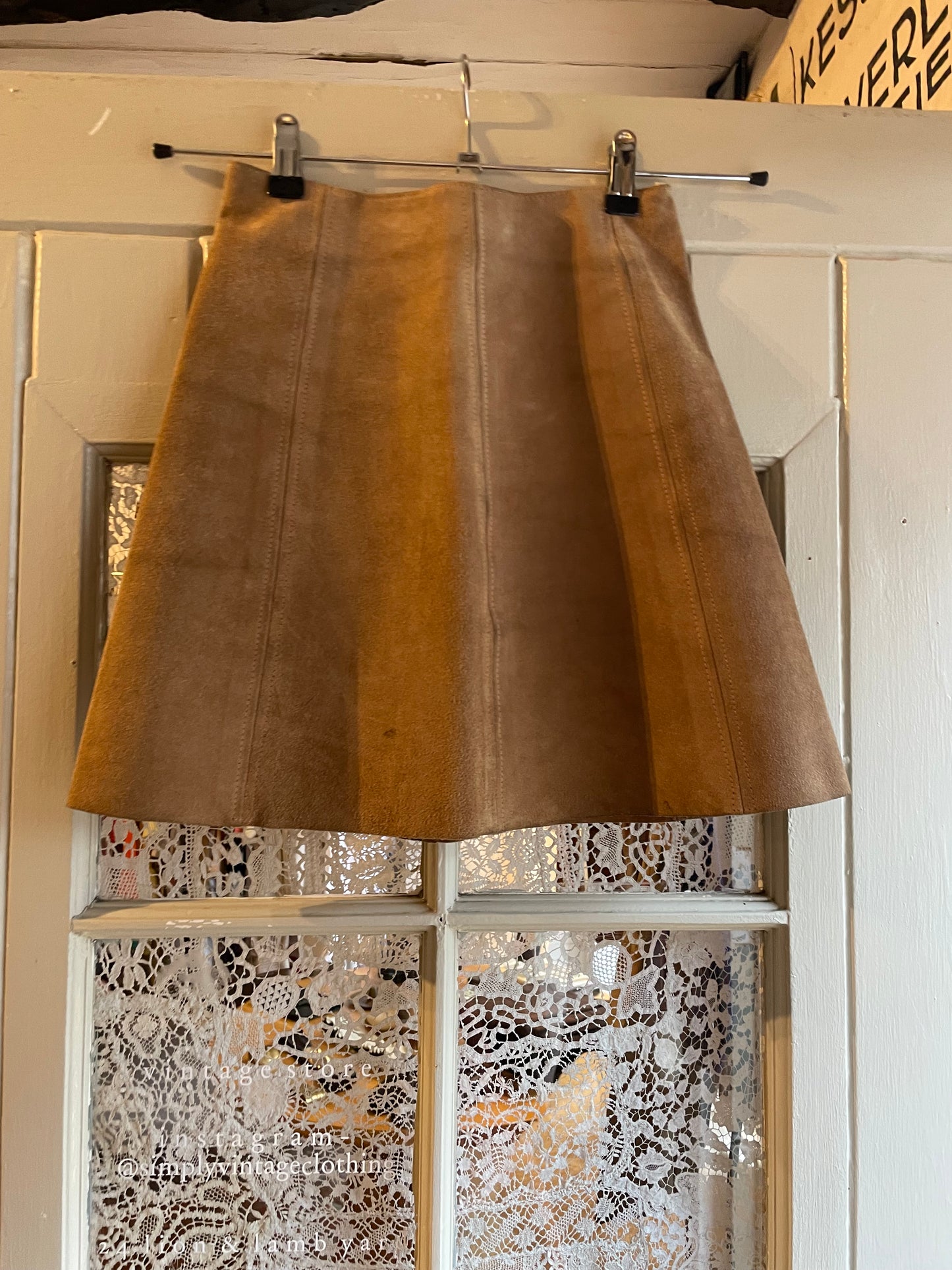 1960s Tan Suede Mini Skirt