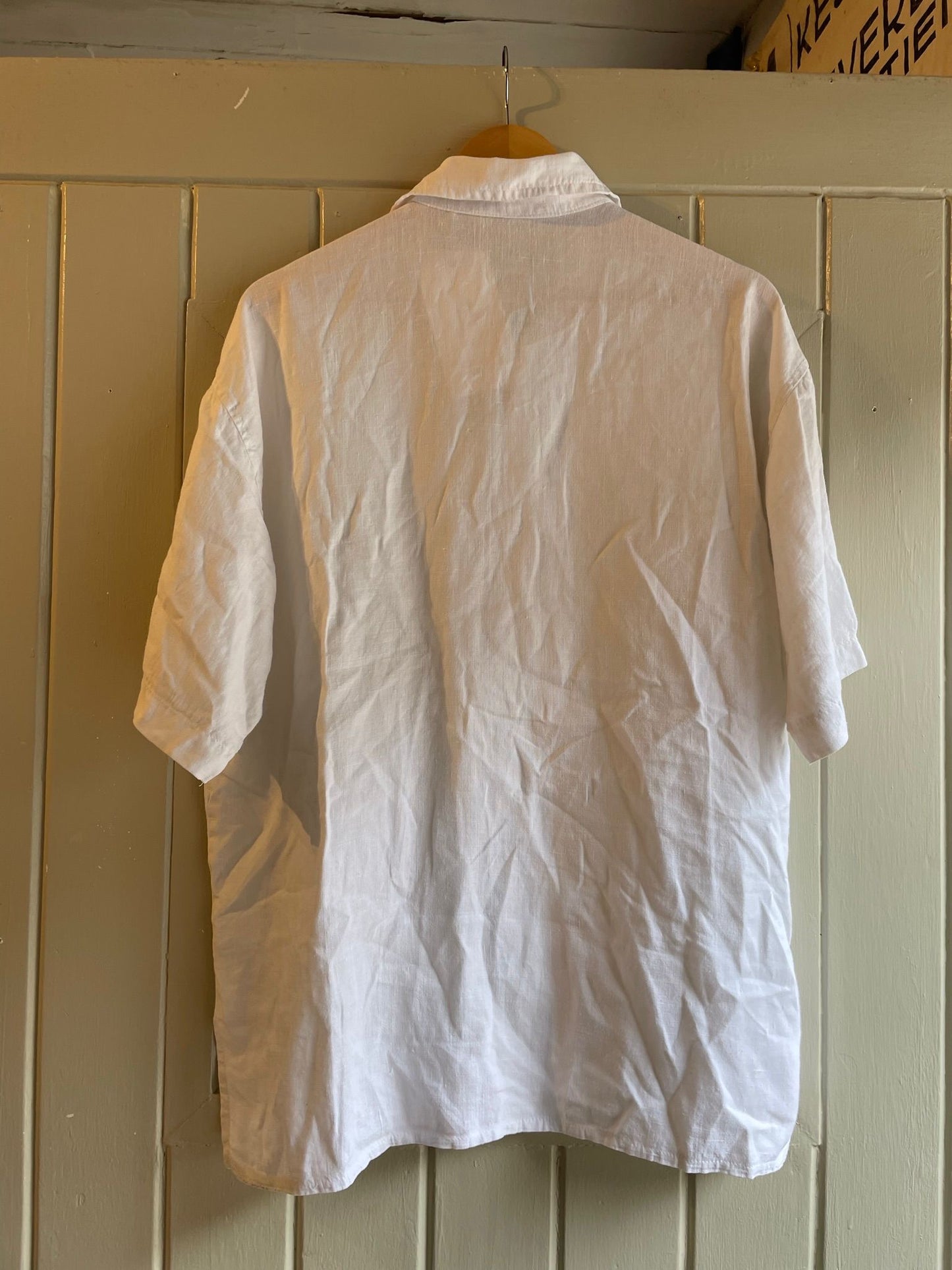 1960s White Linen Italian Leisure Shirt