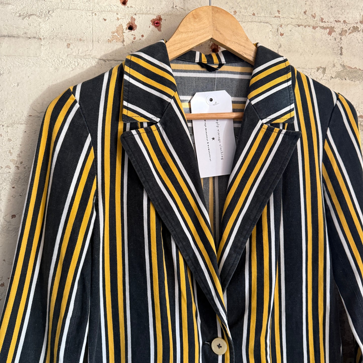 1970s Striped Belted Back Boating Blazer Jacket