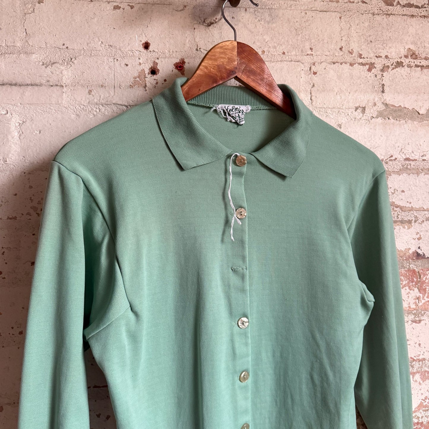 1970s Green Button Holstar Cardigan Shirt