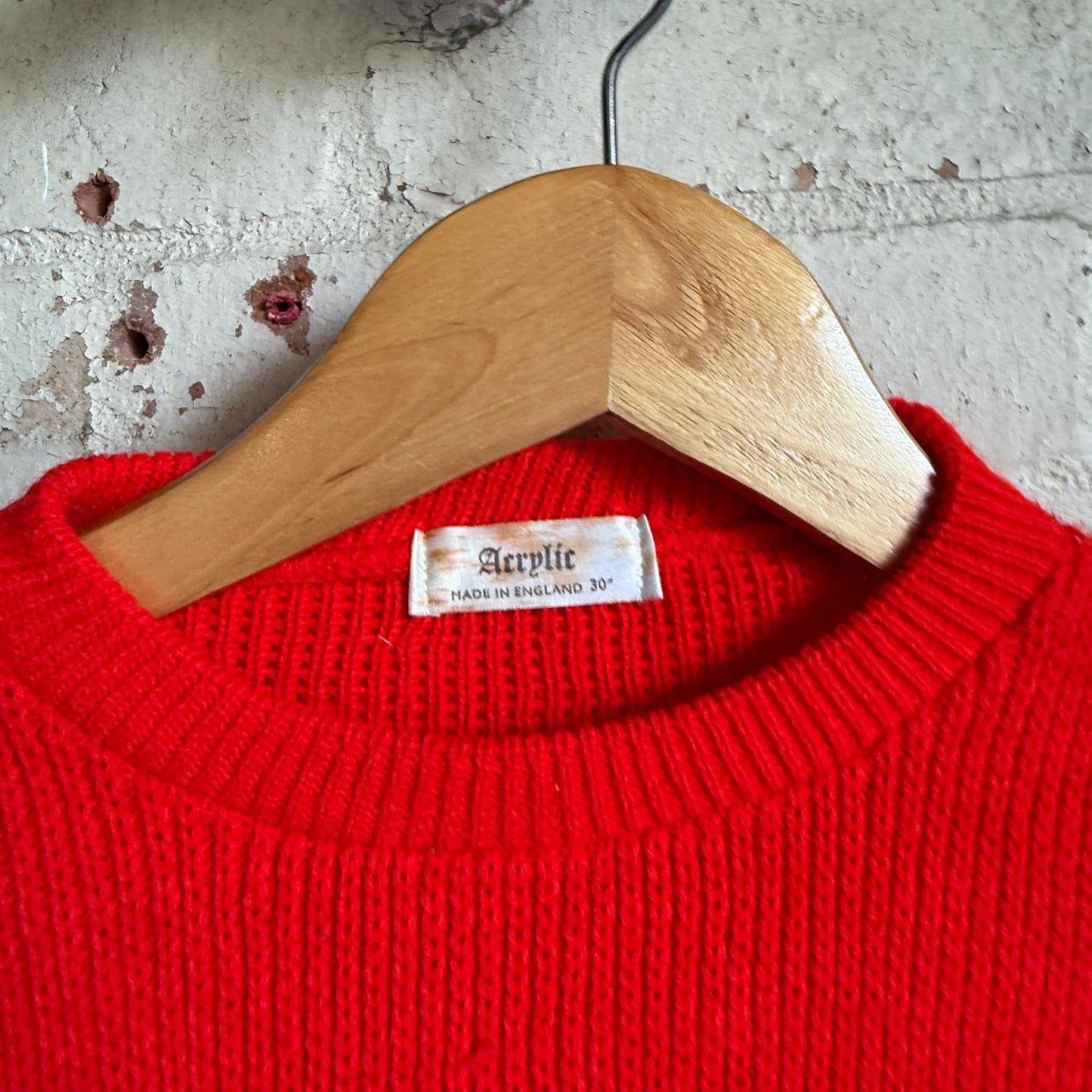 1980s Orange / Red Knitted Jumper