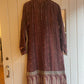 1970s Brown Indian Cotton Style Print Dress