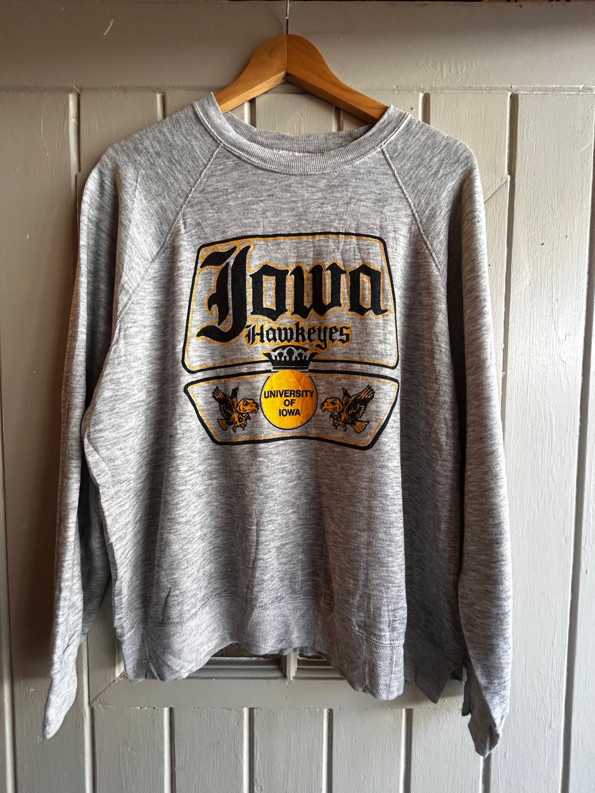 1970s Grey College Graphic Sweatshirt