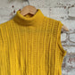 1970s Mustard Yellow Turtle-Neck Vest Knitted Jumper
