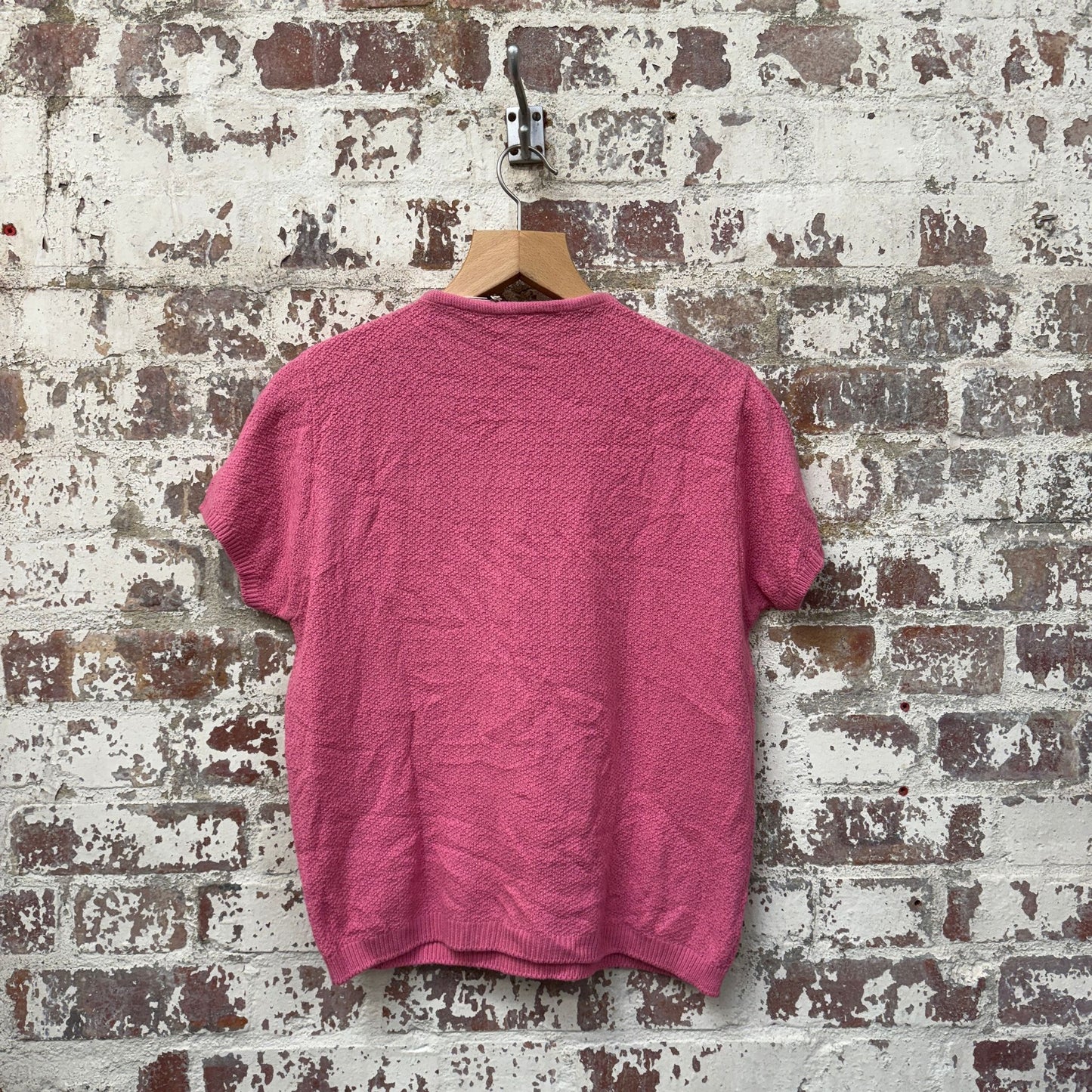 1960s Pink Wool Knitted T-Shirt Top