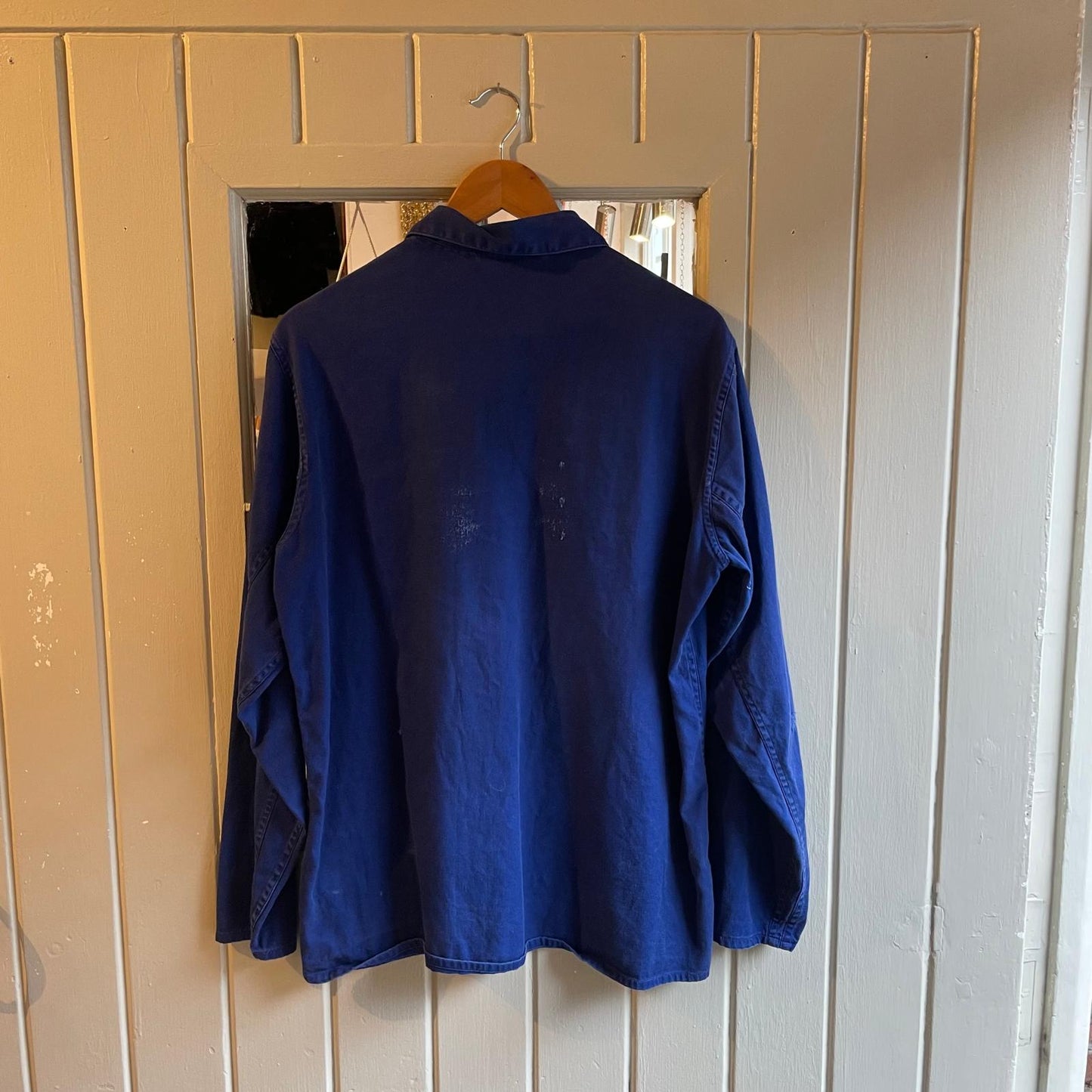 1970s Blue Light Navy Cotton Chore Work Jacket