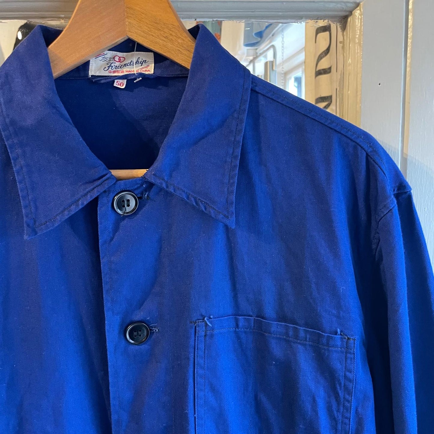 1970s Blue French Style Chore Work Jacket