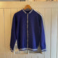1960s Navy Blue Metal Zip-up Track Top Jumper
