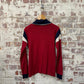 1970s Red Cycling Thermal Zip Shirt Top