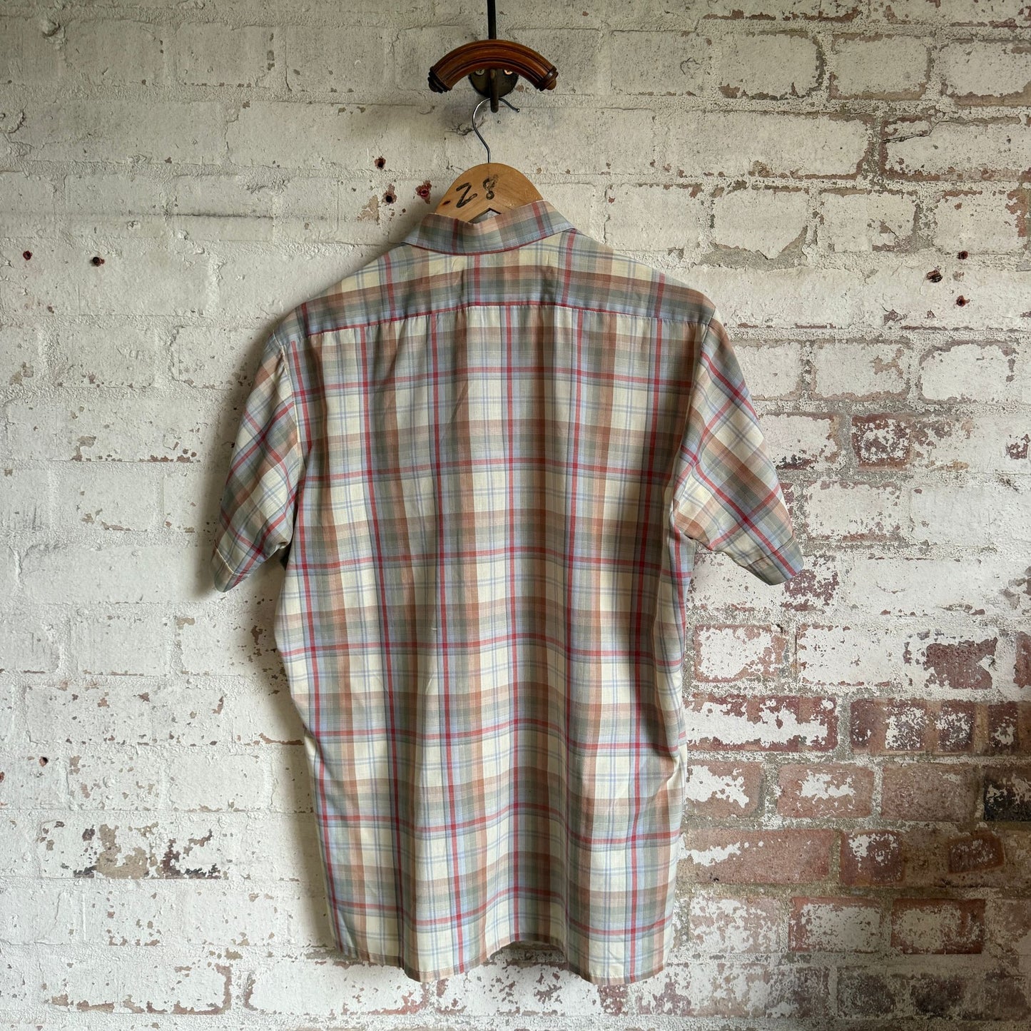1970s Beige Checked Pocket Shirt