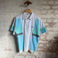 1980s Blue Button Patterned Shirt