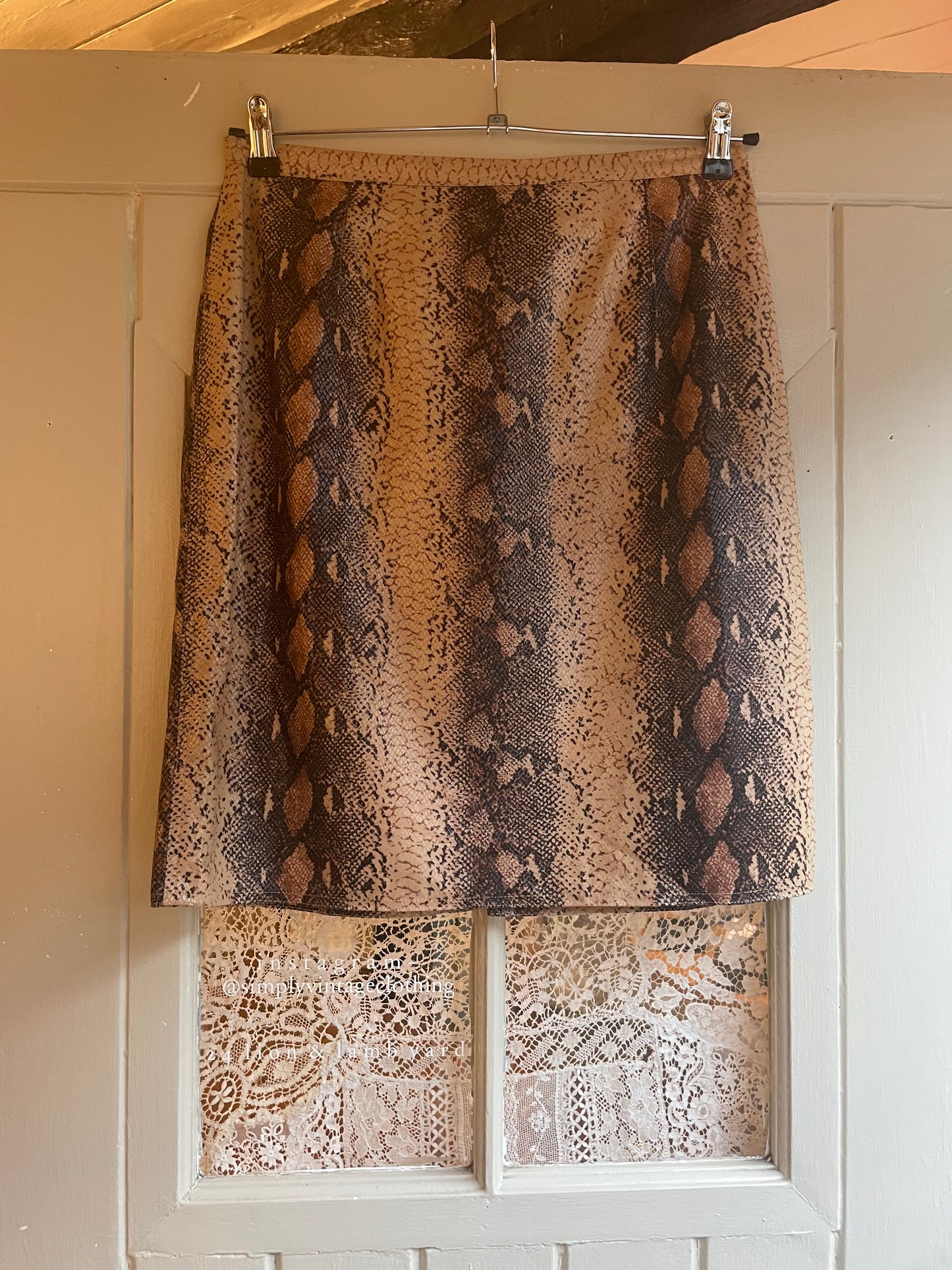 2000s Y2k 1990s Snakeskin Mini Skirt