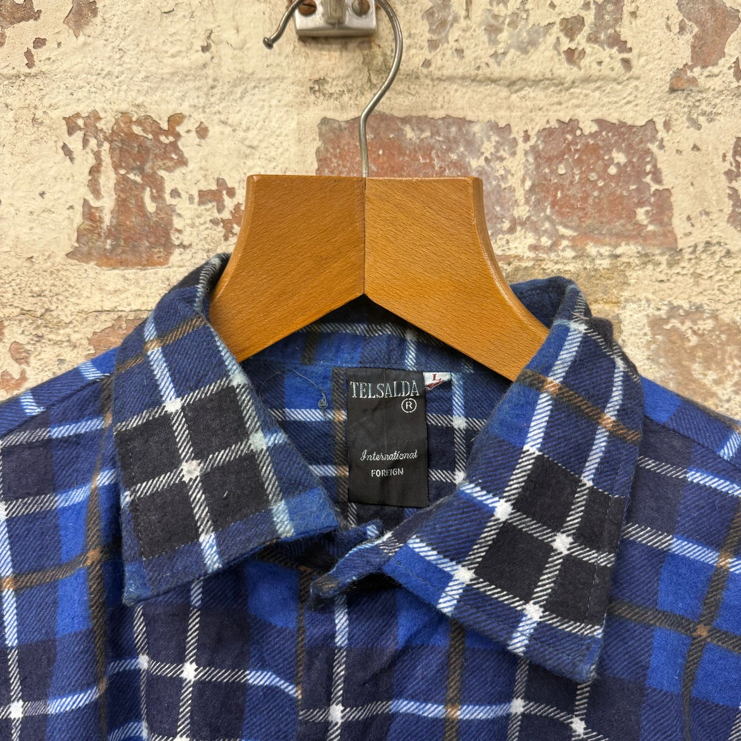 1970s Blue Checkered British Button Up Shirt