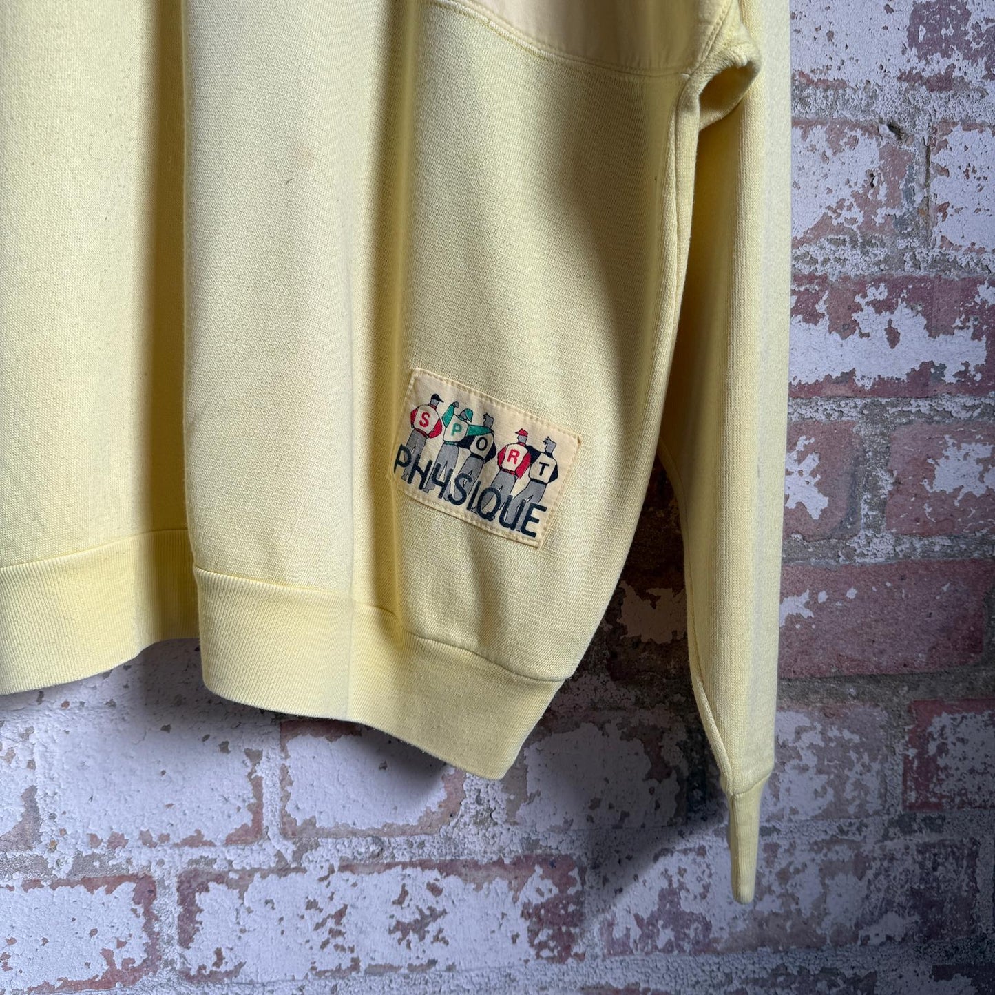 1980s Yellow cotton button Sweatshirt
