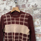 1970s Brown Knitted Patterned Jumper