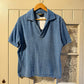 1970s Blue Towelling Lesiure Polo Shirt