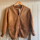 1960s Suede Knitted Cardigan Jumper