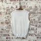 1970s White Italian Knitted Tank Top Jumper