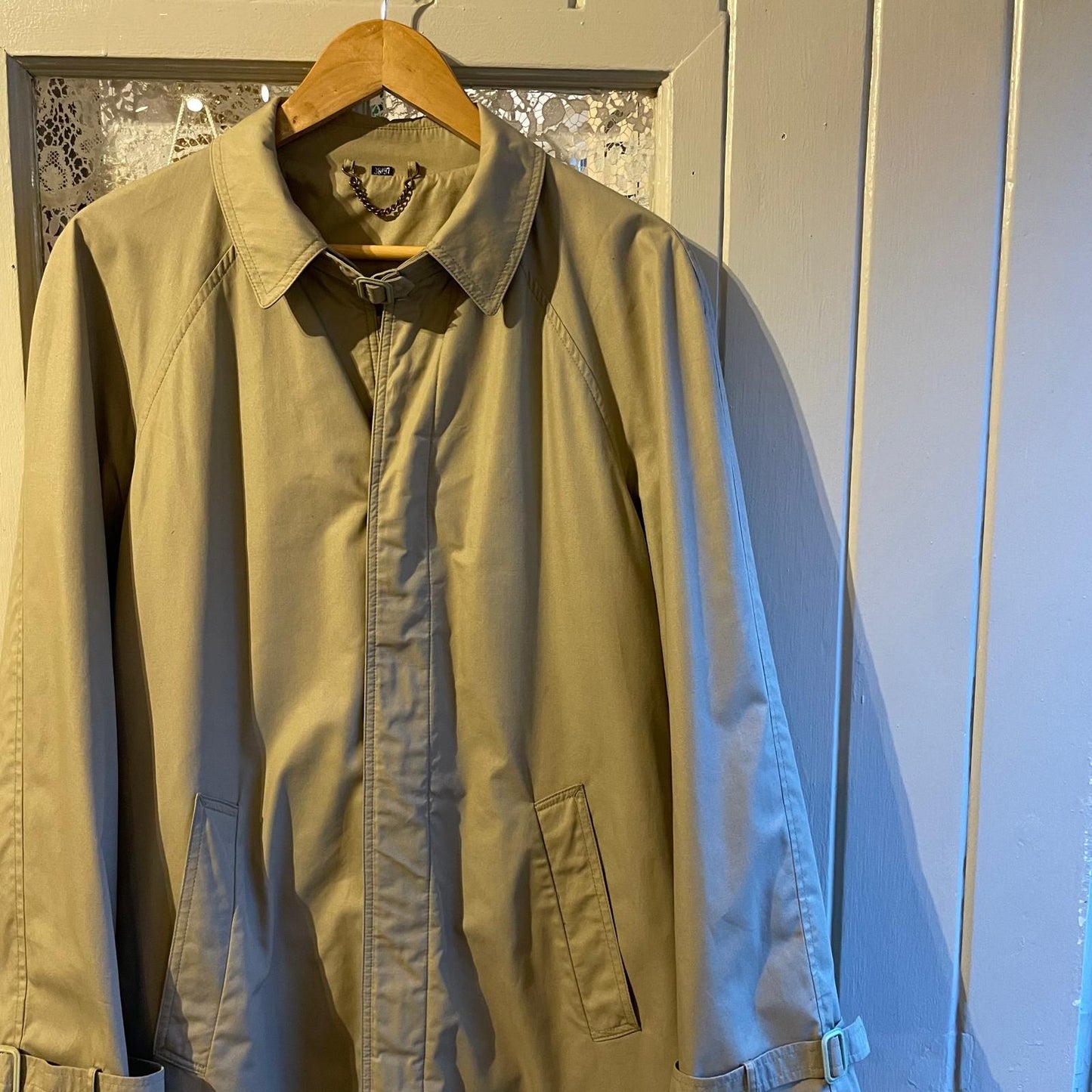 1980s Cream Barcauta Mens Trenchcoat Mac Jacket