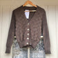 1970s Brown Knitted Speck Cardigan Jumper