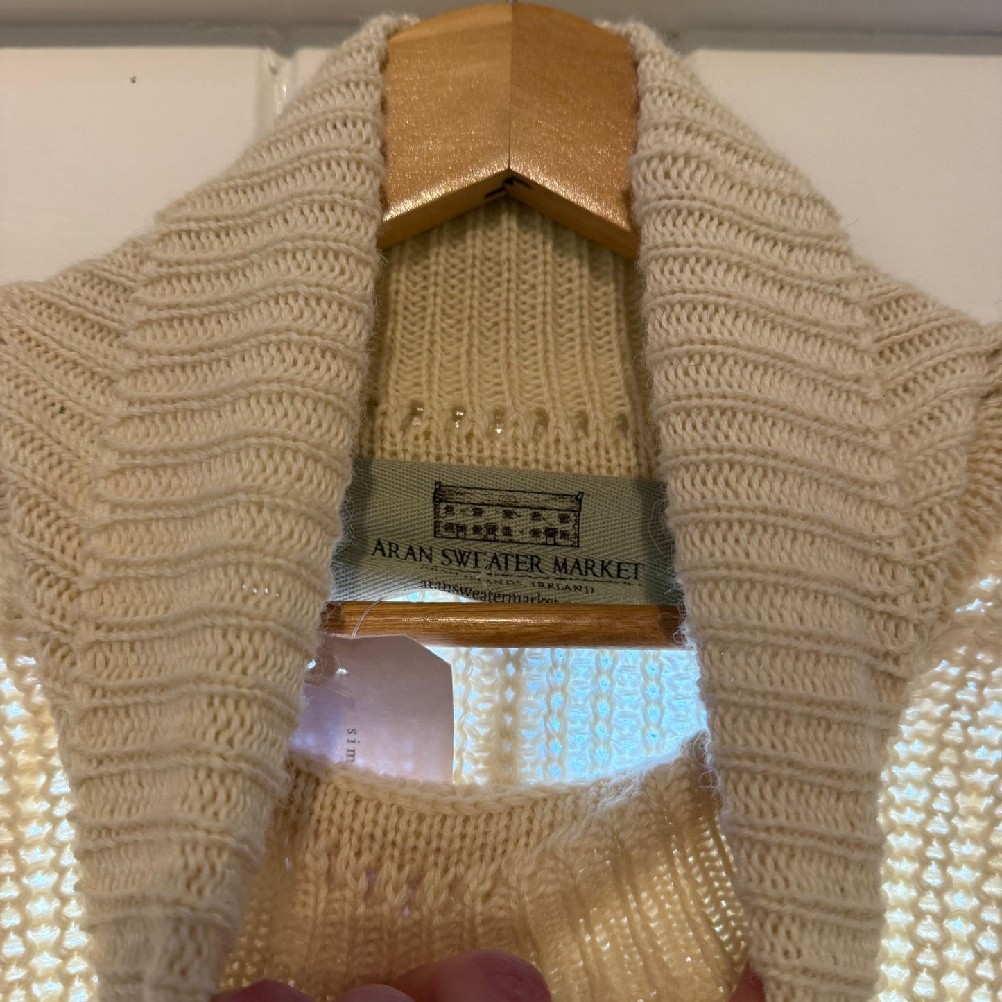 1980s Cream Wool Knitted Roll Neck Jumper