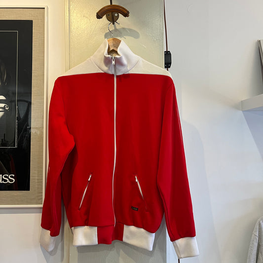 1980s White and Red Track Top