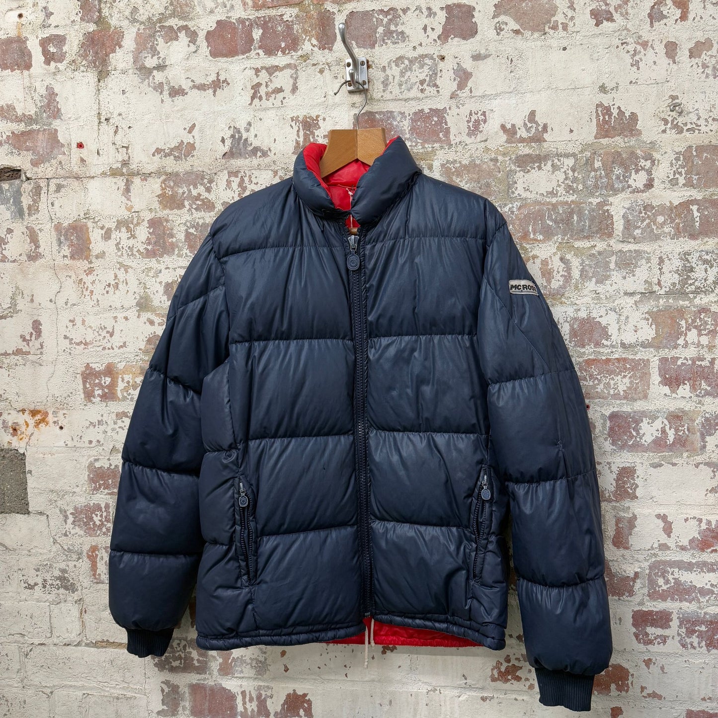 1980s Navy Italian Down Fill Mc Ross Puffer Coat