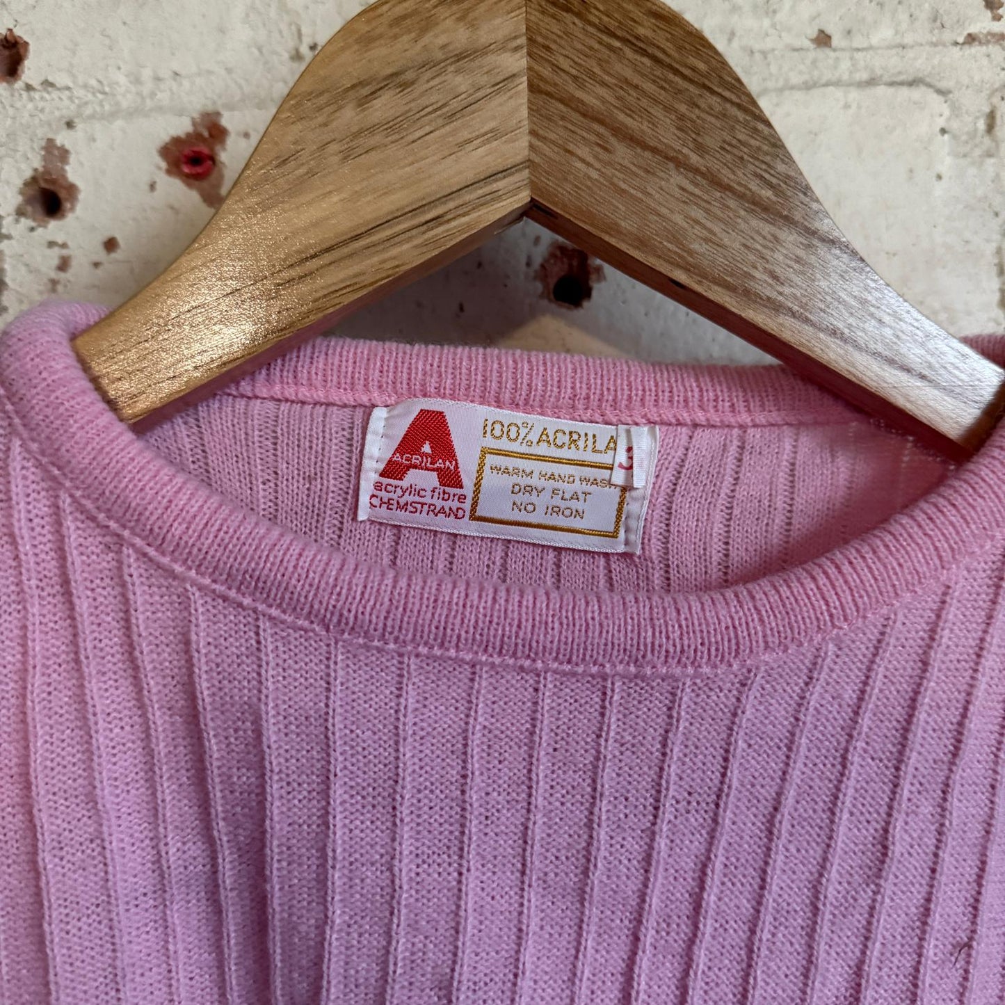 1970s Pink Knitted Short Sleeved Jumper T-Shirt
