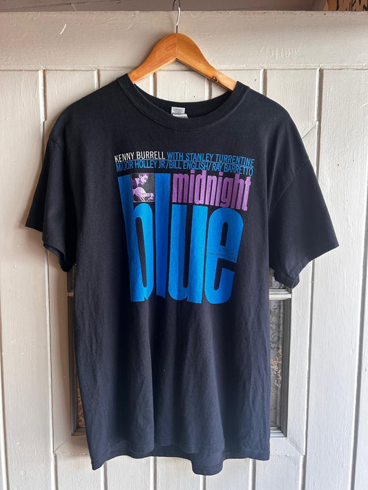 Black Midnight Blues Jazz Graphic T-Shirt