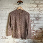1950s Unusual Brown Knitted Button Pullover Jumper