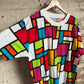 1990s Multicoloured Checkered Grid T-Shirt