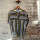 1970s Unusual Linen Ellesse Striped Shirt